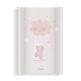 Saltea Infasat Bebe Klups 70x47 cm, Intarita, Walk in the Clouds Pink, Montare Patut, Sigura, Fara Ftalati