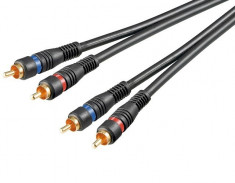 Cablu audio OEM AVC-132/10,0-BU 2 x RCA tata la 2 x RCA tata contacte aurite 10 m foto