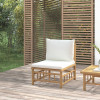 Canapea de mijloc pentru gradina cu perne, alb crem, bambus GartenMobel Dekor, vidaXL