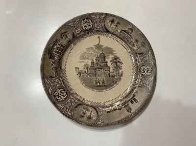 Farfurie vintage ceramica Manastirea Arges foto