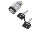 "Comutator Rotativ cu Cheie 22mm Negru 2 Poziții"