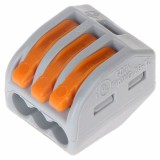 Conector Rapid WAGO 222-413, 3 Fire, 0.08-2.5/4 mm&sup2;, Set 50 Bucăți, Reutilizabil