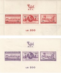 Romania, LP 161/1944, Asistenta P.T.T., colite cu supratipar, MNH