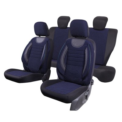 Set Huse scaune auto piele si textil FORD Ecosport 2018 - 2024 (Albastru) foto