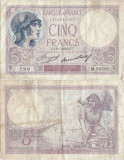 1933 (6 VII), 5 Francs (P-72e.9) - Franţa