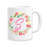 Cana alba personalizata cu initiala S, INOVATIX&reg;. 330ml