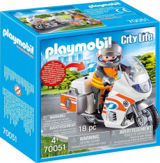 Playmobil City Life - Motocicleta de urgenta cu lumini foto