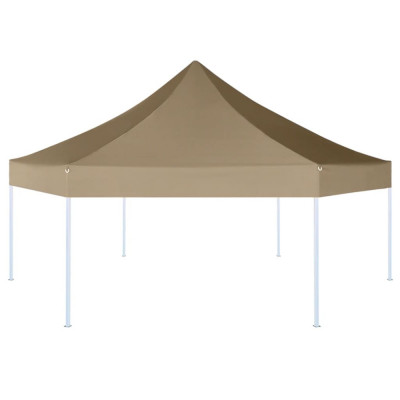 Foisor pliabil hexagonal pop-up gri taupe 3,6x3,1 m 220g/m&amp;sup2; GartenMobel Dekor foto