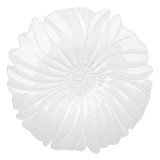 Platou Decorativ din Sticla Alba, Forma de Floare, 32x33x3.5cm, CMCLASS