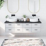 vidaXL Blat de baie, maro &icirc;nchis, 180x50x(2-6) cm, lemn masiv tratat