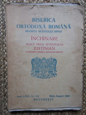 Biserica ortodoxa romana. Revista Sfantului Sinod anul LXVI. 5-8 1948 foto