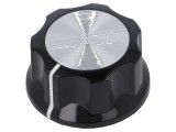 Buton rotativ plastic negru &Oslash;6,35mm &Oslash;29,4x16mm cu flanşă