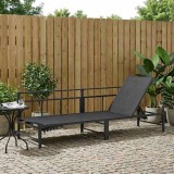 vidaXL Șezlong Negru 200 x 62 x 59,5 cm Textilenă 42025091