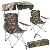 Scaun de pescuit pliabil Trizand Panama, camuflaj, cu parasolar