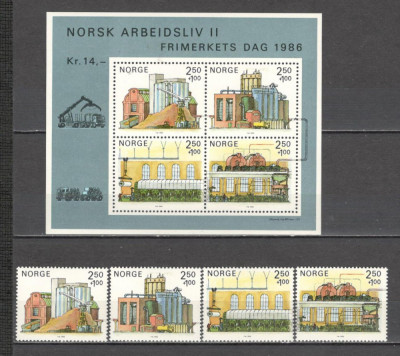 Norvegia.1986 Ziua marcii postale-Industria hartiei KN.24 foto