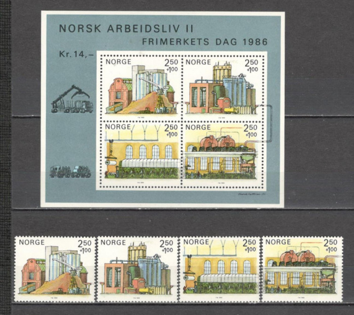Norvegia.1986 Ziua marcii postale-Industria hartiei KN.24