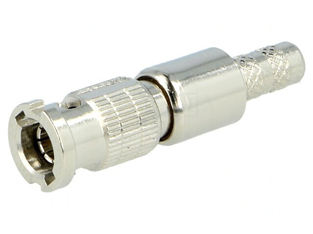 Mufă Micro BNC Tată Drept 75&Omega; Crimp PTFE Aurit