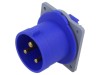Conector alimentare AC trifazat AMPHENOL IP&amp;S 32A 250V soclu 3 pini IP44 flanșă