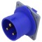 Conector alimentare AC trifazat AMPHENOL IP&amp;S 32A 250V soclu 3 pini IP44 flanșă
