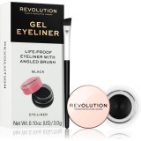 Cumpara ieftin Makeup Revolution Gel Eyeliner Pot eyeliner-gel cu pensula culoare Black 3 g