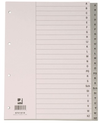 Index plastic Q-Connect A4 alfabetic A-Z 120 microni gri foto