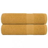 Cumpara ieftin Prosoape de m&acirc;nă 2 buc Aur 50x100 cm 360 g/m&sup2; 100% bumbac