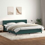 vidaXL Pat box spring cu saltea, verde &icirc;nchis, 180x210 cm, catifea 3318378