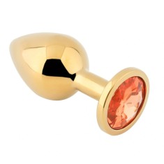 Dop Anal Metallic Buttplug, Large, Auriu/Portocaliu, Passion Labs