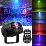 Cumpara ieftin Proiector Lumini Disco Laser RG LED RGB, 60 Modele, Telecomanda, Activare Vocala, Efecte DJ, Petrecere, Club, Craciun, USB