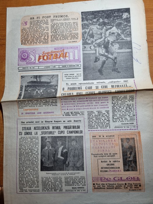 sportul 15 ianuarie 1988-bumbescu,iovan,dan petrescu,lacatus,fc constanta,otelul