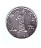 Moneda China 1 yuan 2016, stare foarte buna, curata