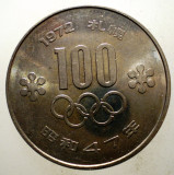 C.220 JAPONIA OLIMPIADA SAPPORO 100 YEN 1972 XF/AUNC, Asia, Cupru-Nichel