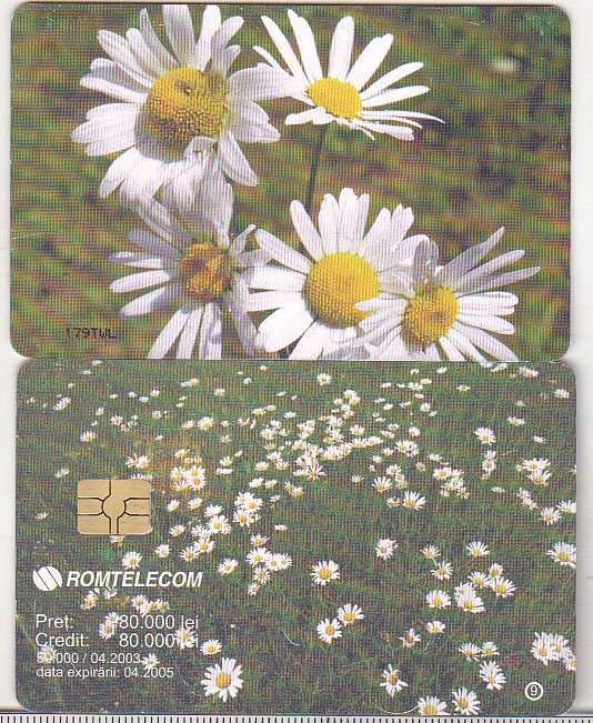 bnk card Cartela telefonica 2003 - Flori 9 - RO-ROM-0188A