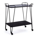 Comoda mobila cu cadru fier negru si polite sticla Zaira 75.5 cm x 36 cm x 74 h