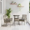 VidaXL Set de masă pentru grădină 3 pcs Gri Rattan poli 3334945