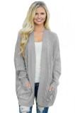 BL1003-18 Cardigan tricotat cu torsade, maneci lungi si buzunare