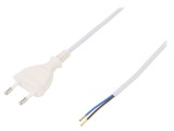 Cablu Alb PVC 3m 2x0,5mm2 CEE 7/16 (C) 2,5A
