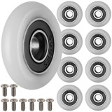 Set 8 role universale cabina dus Ruhhy 23mm, 6mm orificiu, POM+otel carbon, cu rulmenti