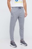 Under Armour pantaloni de trening culoarea gri, neted