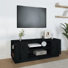 VidaXL Comodă TV, negru, 110x35x40,5 cm, lemn masiv de pin