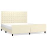 Cumpara ieftin Cadru de pat cu tablie, crem, 180x200 cm, piele ecologica