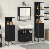 vidaXL Set de baie in 4 piese - Stejar negru