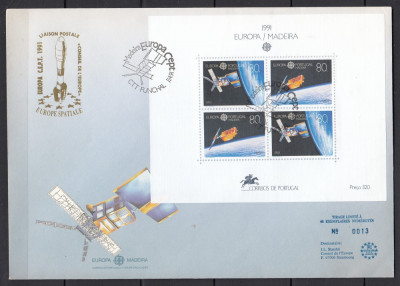 Portugalia - Madeira1991 - FDC SPECIAL AUR - EUROPA SPATIALA - Tiraj 60 ex. foto