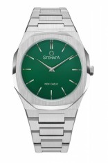 Ceas Stemata Code Editie Limitata, quartz, argintiu verde, otel inoxidabil, 38 mm foto