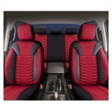 Set Huse Scaune Auto pentru Volkswagen Golf 5 Plus - Panda Paris, Rosu-Negru, 11 piese