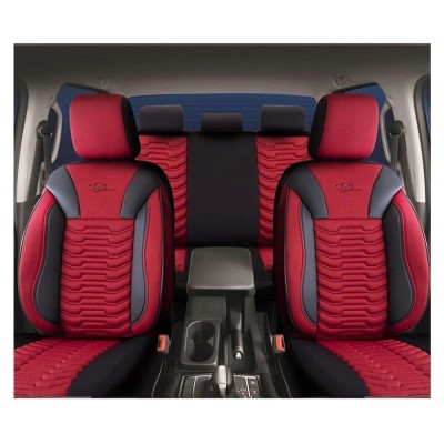 Set Huse Scaune Auto pentru Jeep Cherokee - Panda Paris, Rosu-Negru, 11 piese foto