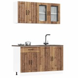 Cumpara ieftin Set de dulapuri de bucătărie 4 piese &bdquo;Kalmar&rdquo; Lemn vechi lemn
