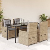 vidaXL Set mobilier de grădină cu perne, 5 piese, bej, poliratan 3262878
