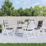 vidaXL Perne scaun cu spătar &icirc;nalt, 4 buc., gri, carouri textil oxford 377645