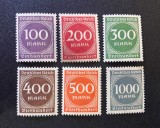 Germania (Deutsches Reich) 1923 - Perioada Marii Inflații "Valori Cifrice &icirc;n Mărci" (Set complet de 6 Mărci Poștale Neștampilate) - Cod: -OD1